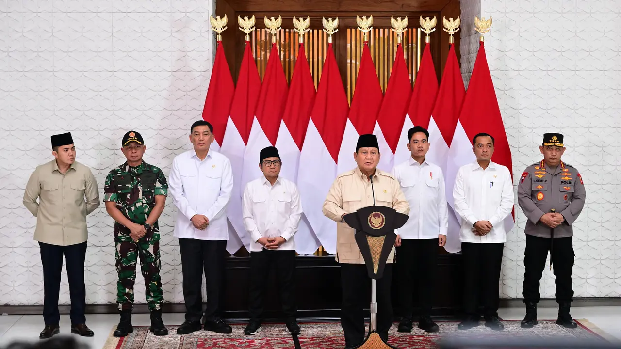 Presiden Prabowo Subianto saat konferensi pers sebelum bertolak ke India dari Pangkalan TNI AU Halim Perdanakusuma, Jakarta, Kamis (23/1/2025). (Foto: Cahyo - Biro Pers Sekretariat Presiden)