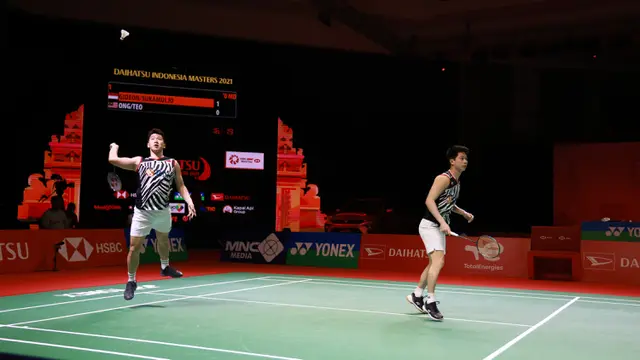 FOTO: Kevin/Marcus Melaju ke Final Indonesia Masters 2021