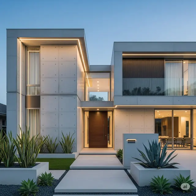 Rumah Kotak Geometris Futuristik
