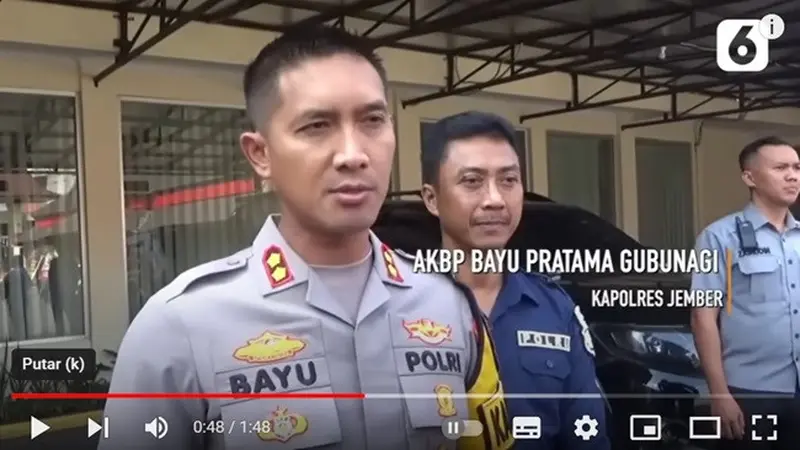 Kapolres Jember, AKBP Bayu Pratama Gubunagi. (YouTube Liputan6)