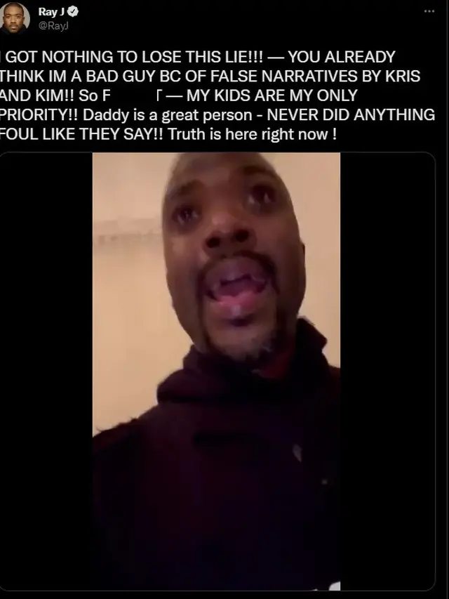 Unggahan Ray J. (Tangkapan layar Twitter/ RayJ)