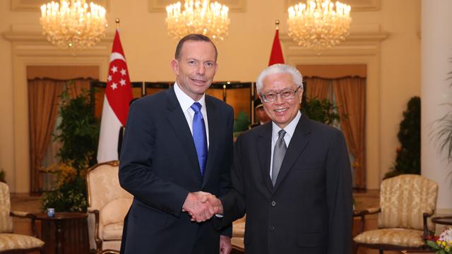 Pertemuan PM Australia Tony Abbott dengan Presiden Singapura Tony Tan