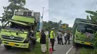Detik-detik Fuso Seruduk Truk di Lampung Diduga karena Rem Blong, 3 Orang Tewas