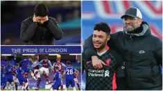 Liverpool semakin nyaman menduduki puncak klasemen sementara Liga Inggris usai berpesta 7 gol ke gawang Crystal Palace, sementara itu Arsenal semakin terpuruk usai menelak kekalahan di markas Everton. Berikut rangkuman menarik kompetisi Liga Inggris di pekan ke-14. (kolase foto AFP)