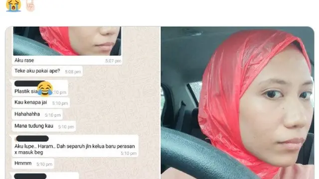 pakai hijab dari plastik