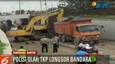 Puslabfor Mabes Polri dan Polres Bandara Soekarno Hatta, gelar olah TKP di lokasi longsor Underpass Soetta