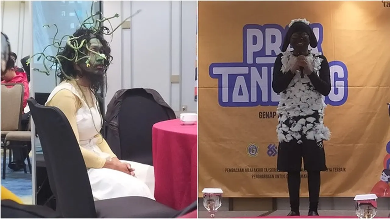 6 Potret Kostum Cosplay Dosen saat Yudisium Ini Unik, Menghibur Mahasiswa