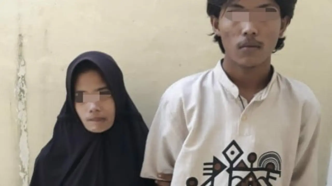 Suami istri pelaku pembunuhan terhadap neneknya di Kabupaten Indragiri Hulu.
