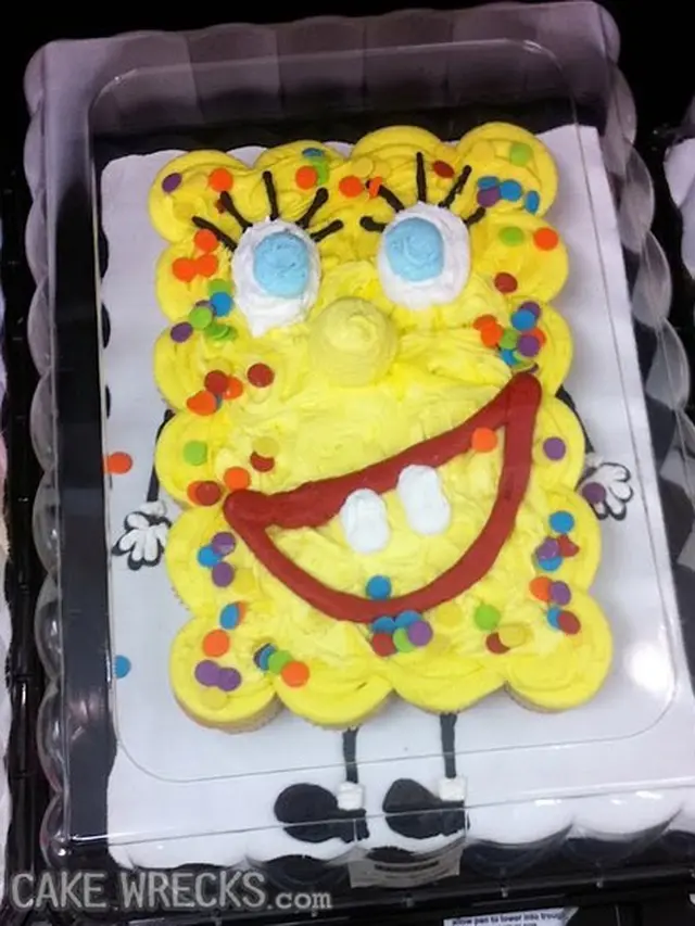 6 Kue Tart Karakter Kartun Spongebob Ini Tak Sesuai Ekspektasi, Absurd Banget