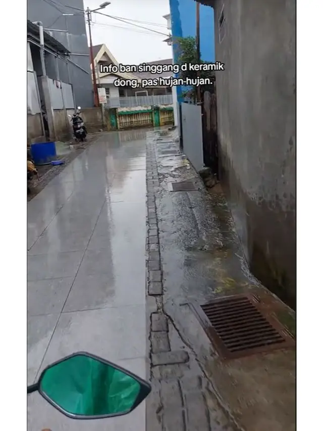 Viral Sepanjang Jalan Perumahan Dipasangi Keramik, Bikin Licin Saat Hujan
