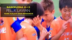 Video Barcelona U-13 memeluk pemain lawan yang kalah dan menangis di World Challenge Cup pada Minggu (28/8).