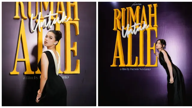 6 Potret Beda Gaya Aqeela Calista dan Alin Fauziah di Gala Premiere Film Rumah untuk Alie