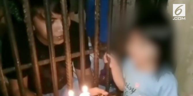 VIDEO: Viral, Bocah Cilik Rayakan Ulang Tahun Ayahnya di Penjara
