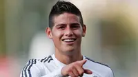 James Rodriguez optimistis mengantar Real Madrid memetik kemenangan melawan Barcelona di partai El Clasico. (Marca)