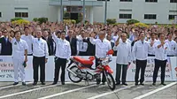 Honda Philippines, Inc. (HPI), Agen Pemegang Merek (APM) kendaraan roda dua Honda di Fipilina, merayakan keberhasilan mereka memproduksi 5 juta unit di negara itu, Selasa (27/9/2016). 