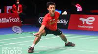 Shesar Hiren Rhustavito menjadi pahlawan dengan mengunci kemenangan Indonesia atas Thailand di partai kelima. (Badminton Photo/Yves Lacroix)