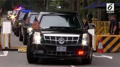 Presiden AS Donald Trump meninggalkan hotelnya pada Selasa untuk bertemu pemimpin Korea Utara Kim Jong Un di Pulau Sentosa Singapura. Pertemuan ini merupakan puncak bersejarah yang bertujuan membahas masa depan program nuklir Pyongyang.