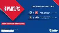 Live Streaming NBA 2021 Play Off Semi Final Conferences di Vidio, Selasa 15 Juni. (Sumber : dok. vidio.com)