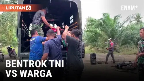 VIDEO: Ditegur saat Geber Motor, Prajurit TNI Bentrok dengan Warga