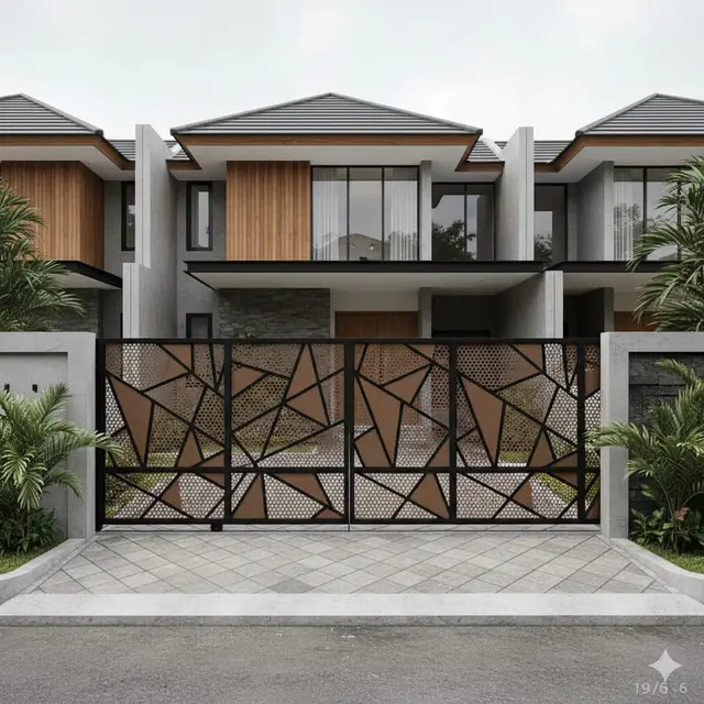 Model Pagar Besi Kombinasi Plat Perforasi 2025