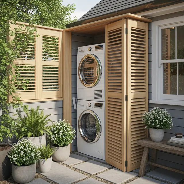 Model Rumah Kecil Tapi Luas dengan Area Laundry Outdoor Tersembunyi (Image by Gemini AI)