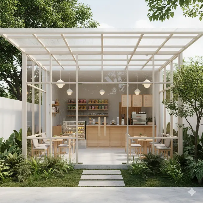 7 Model Warung dengan Fasad Kaca Modern, Inspirasi Desain Kekinian yang Estetik dan Fungsional