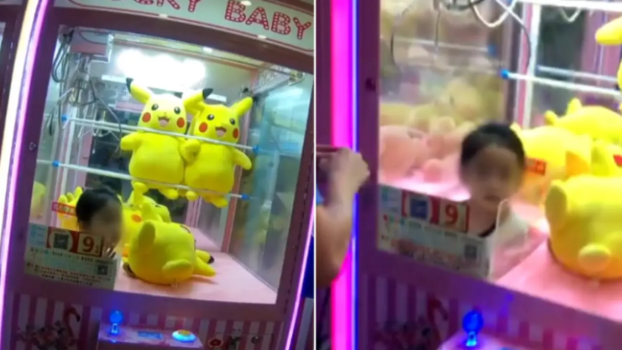 Ingin Dapat Boneka, Bocah Malah Terjebak dalam Mesin Mainan