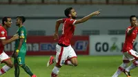 Willian Pacheco mencetak gol kemenangan Persija atas Sriwijaya FC. (Liputan6.com/Helmi Fithriansyah)