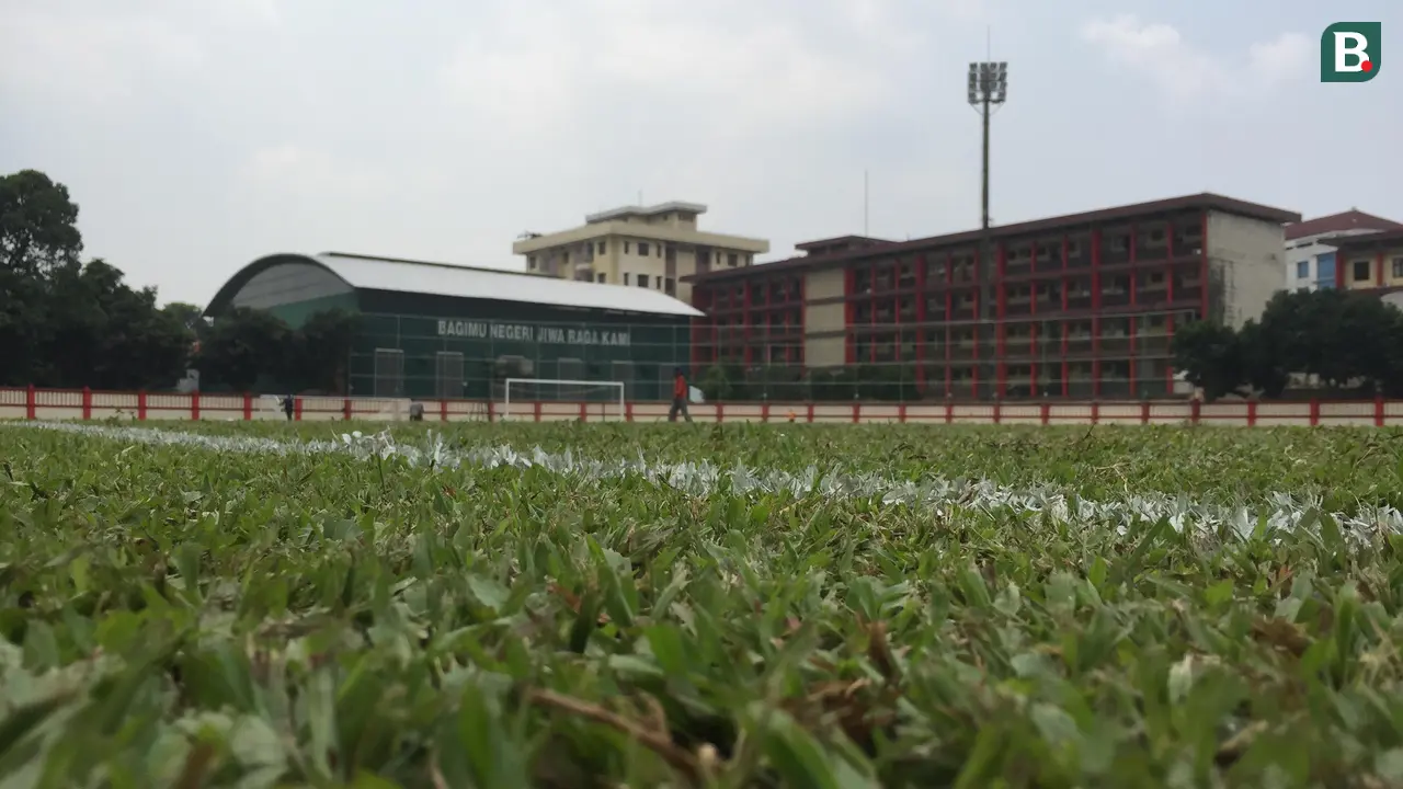 Penampakan markas baru Bhayangkara FC, Stadion Perguruan Tinggi Ilmu Kepolisian (PTIK), Jakarta Selatan.