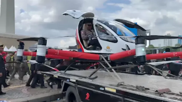 EHang 216-S eVTOL (electric Vertical Take-Off and Landing).
