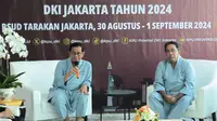 Bakal calon gubernur-calon wakil gubernur Jakarta 2024, Pramono Anung dan Rano Karno, menjalani tes kesehatan sebagai syarat mengikuti Pilgub Jakarta di RSUD Tarakan Jakarta, Jumat (30/8/2024). (Liputan6.com/Lizsa Egeham)