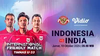 Link Live Streaming Timnas Indonesia U-23 vs India, Jumat 10 Oktober 2025 Pukul 20.00 WIB di Indosiar dan Vidio