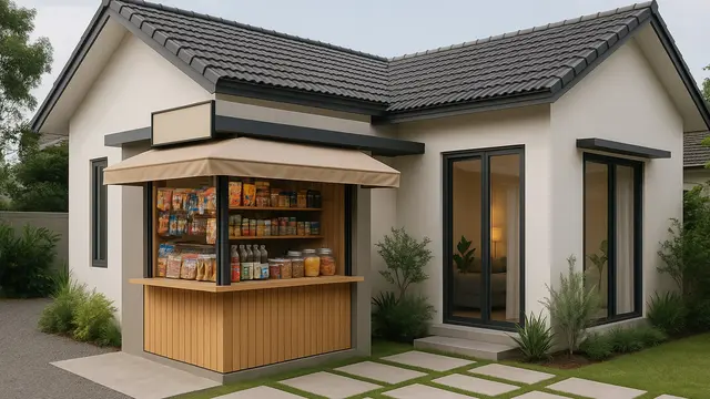 Model Rumah L-Shape dengan Warung Kecil