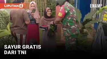 Sambut HUT ke-77, TNI Bagi-bagi Sayur Gratis