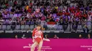 <p>Sejumlah penonton memberikan dukungan pada pesenam putri Indonesia, Alarice Mallica Prakoso saat beraksi pada nomor senam lantai dalam Kejuaraan Dunia Gimnastik 2025 di Indonesia Arena, Senayan, Jakarta, Selasa (21/10/2025). (Bola.com/Bagaskara Lazuardi)</p>