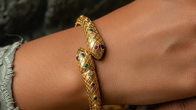 Model Gelang Emas Sisik Ular untuk Acara Pernikahan
