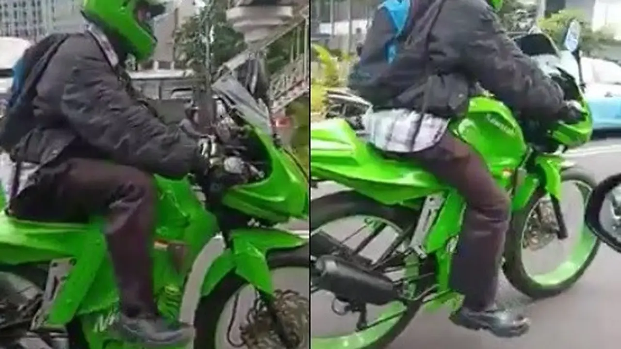 sepeda dimodifikasi mirip motor sport