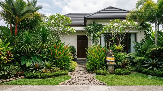 Inspirasi Halaman Depan Bergaya Resort Bali