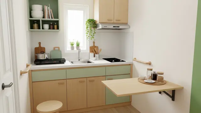 Dapur Mini dengan Meja Lipat
