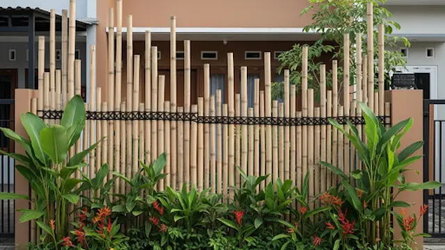 Pagar Bambu dengan Tinggi Berbeda-beda