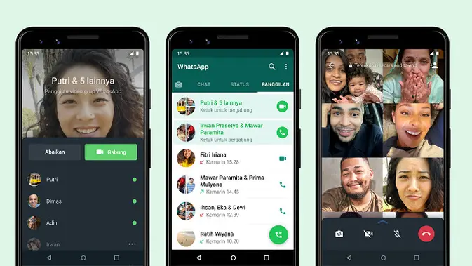 Bergabung dengan panggilan video grup di WhatsApp kini kian mudah. (Foto: Ist.)