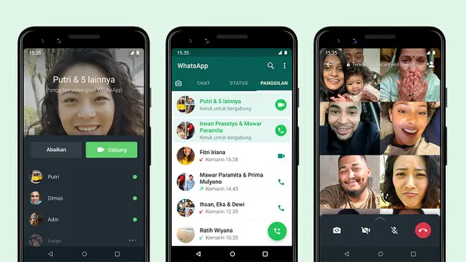 Bergabung dengan panggilan video grup di WhatsApp kini kian mudah. (Foto: Ist.)