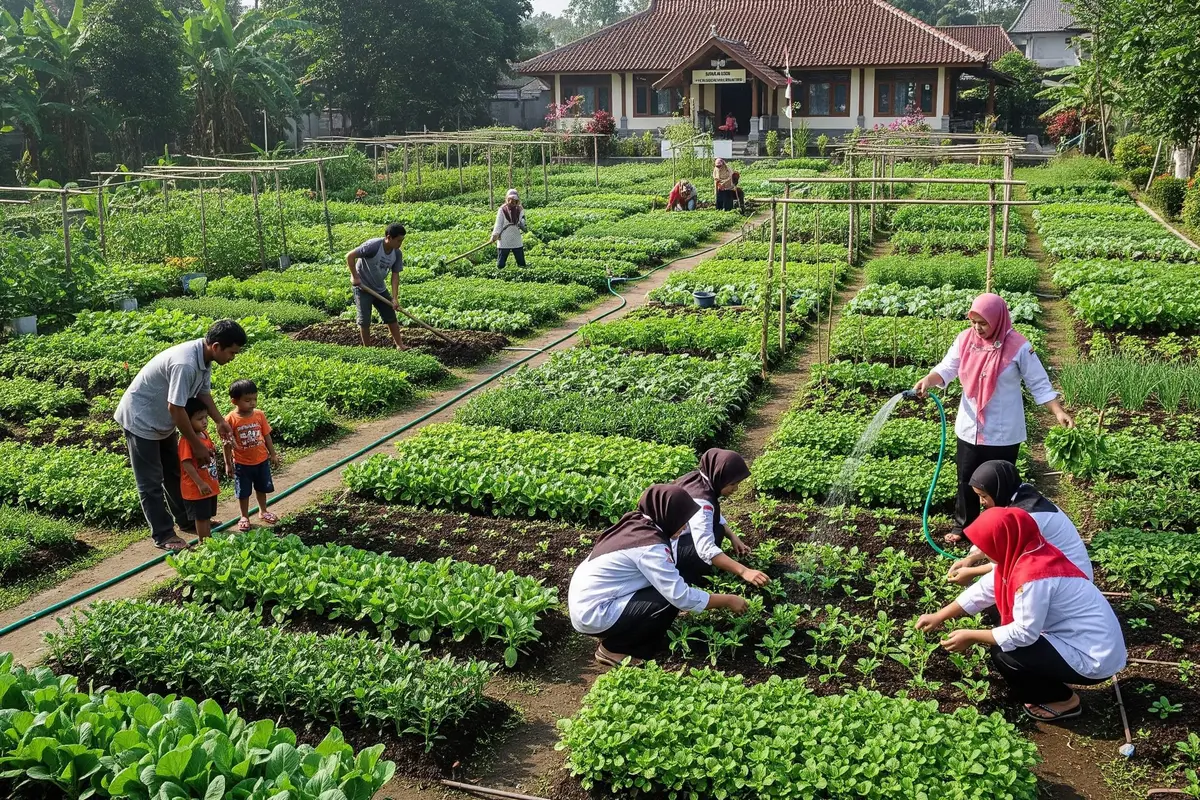 ide kebun sayur di balai desa untuk kebutuhan warga