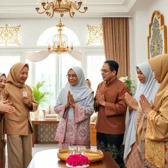 tradisi silaturahmi lebaran ©Ilustrasi dibuat AI