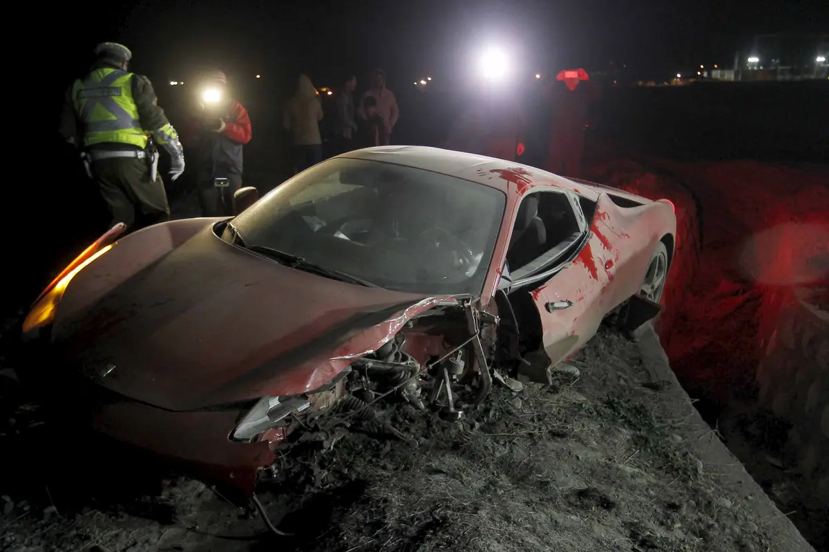 Begini Kondisi Mobil Ferrari Arturo Vidal Usai Kecelakaan
