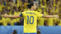 Striker tim nasional Swedia, Zlatan Ibrahimovic. (AFP/Jonathan Nackstrand)