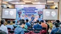 Acara konferensi pers perhelatan Kejuaraan Tinju Amatir Terbuka Piala Danlanud H. AS Hanandjoeddin. (TNI AU)