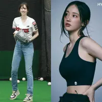 Artis Jeon Jong Seo menjadi pelempar pertama di pertandingan LA Dodgers Seoul Series, potret body goalsnya jadi sorotan.