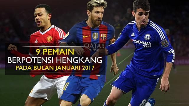 Motion graphics listikal 9 pesepak bola top yang berpotensi meninggalkan klubnya pada bursa transfer Januari 2017 nanti.