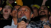 Bambang Widjojanto meminta kepada civitas akademika dan seluruh rakyat Indonesia untuk melawan kriminalisasi kepada KPK, Jakarta, Rabu (18/2/2015). (Liputan6.com/Faisal R Syam)